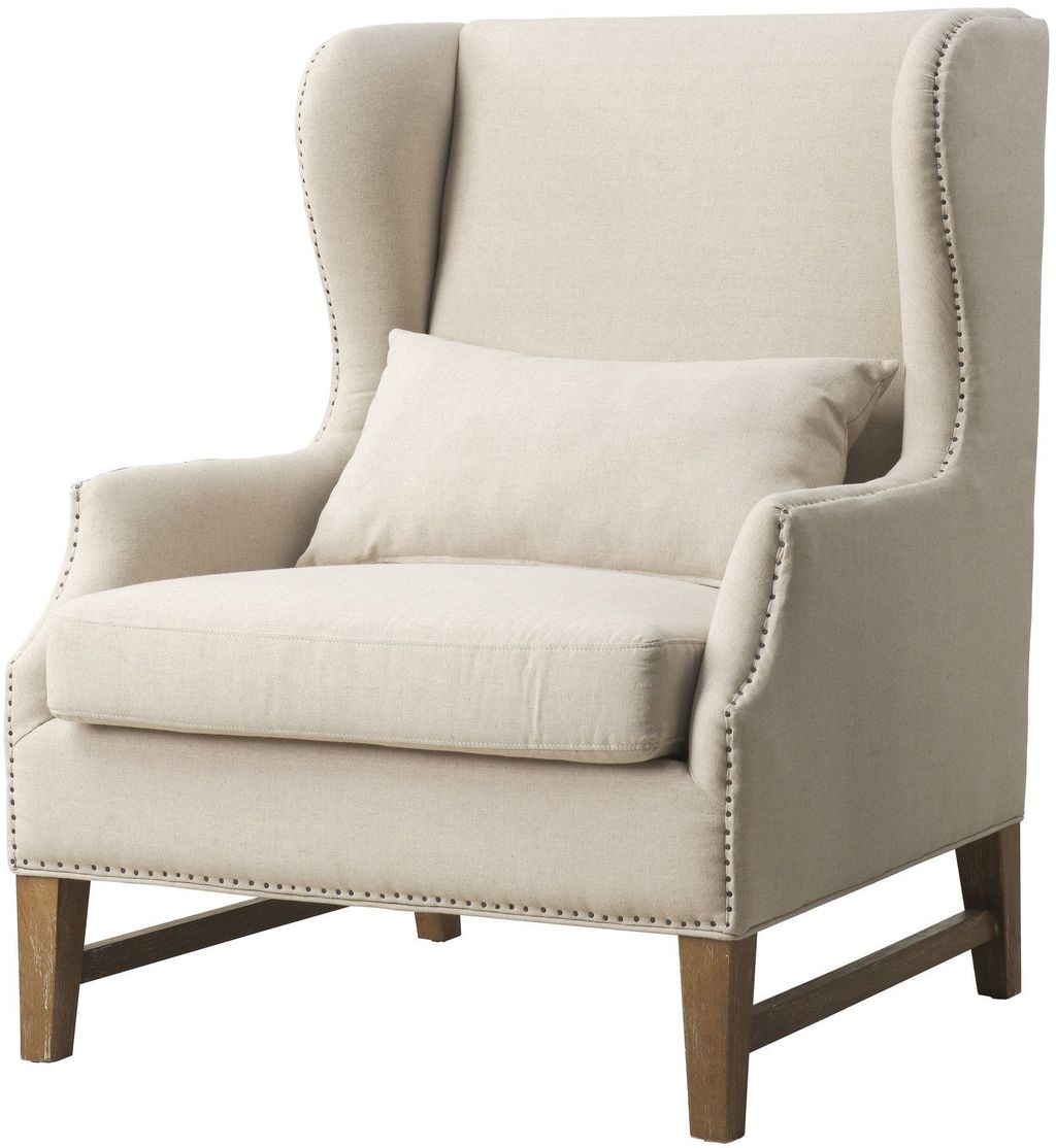 Preview image for Devon Beige Linen Wing Chair