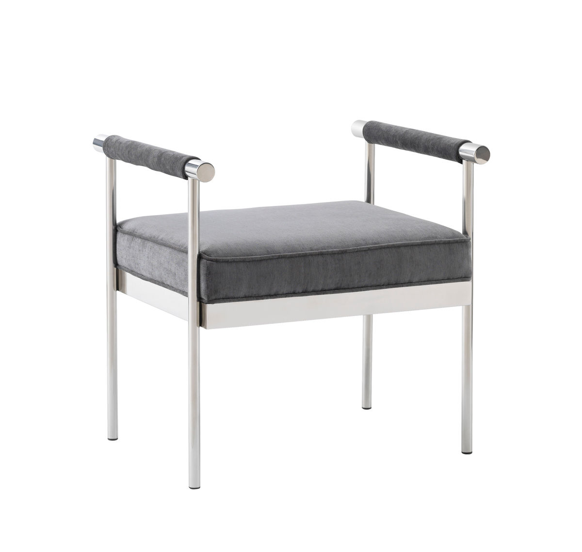 Diva Grey Velvet Bench