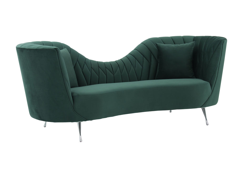 Preview image for Eva Forest Green Velvet Sofa