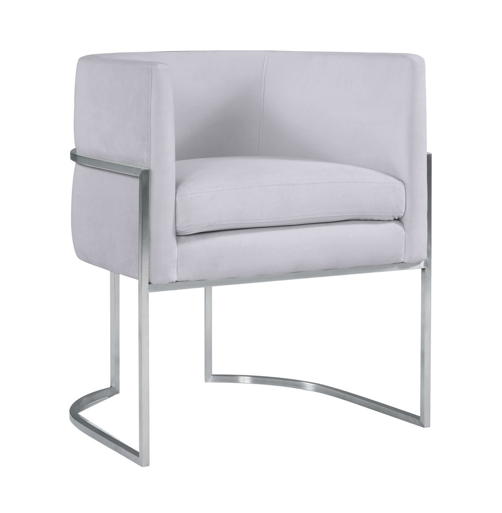 Preview image for Giselle Grey Velvet Dining Chair With Silver Leg