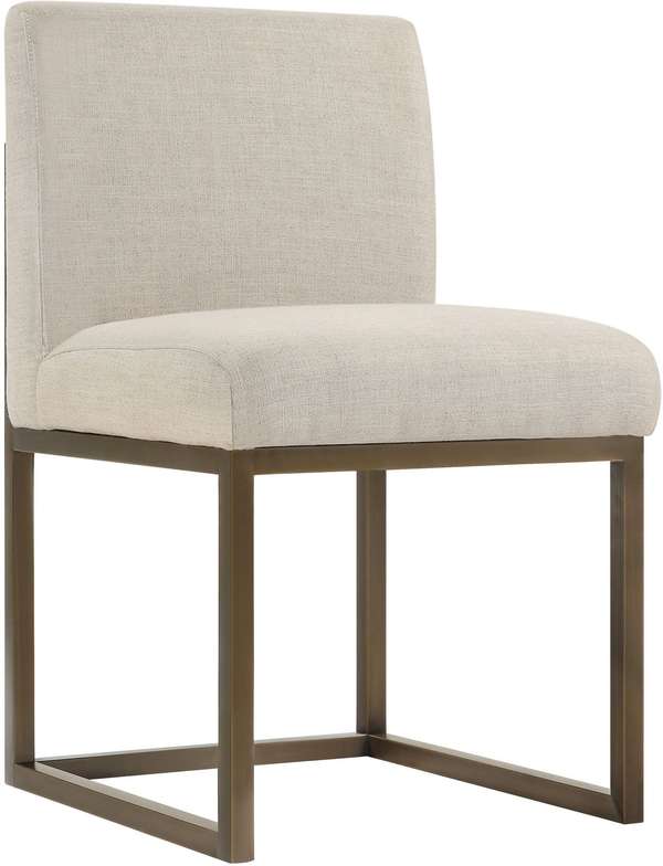TOV Furniture Haute Beige Linen Chair In Brass