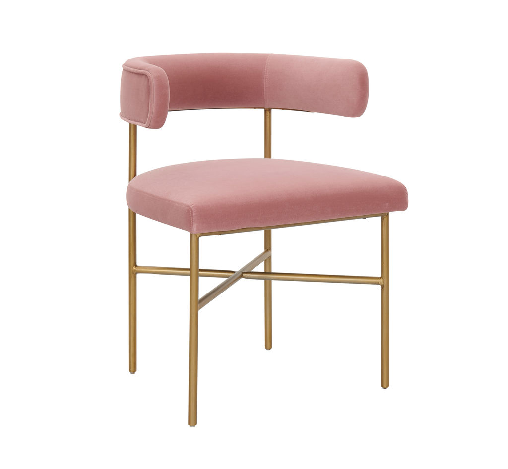 Kim Performance Velvet Chair In Blush