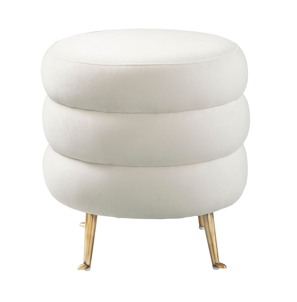 Preview image for Ladder Cream Velvet Ottoman
