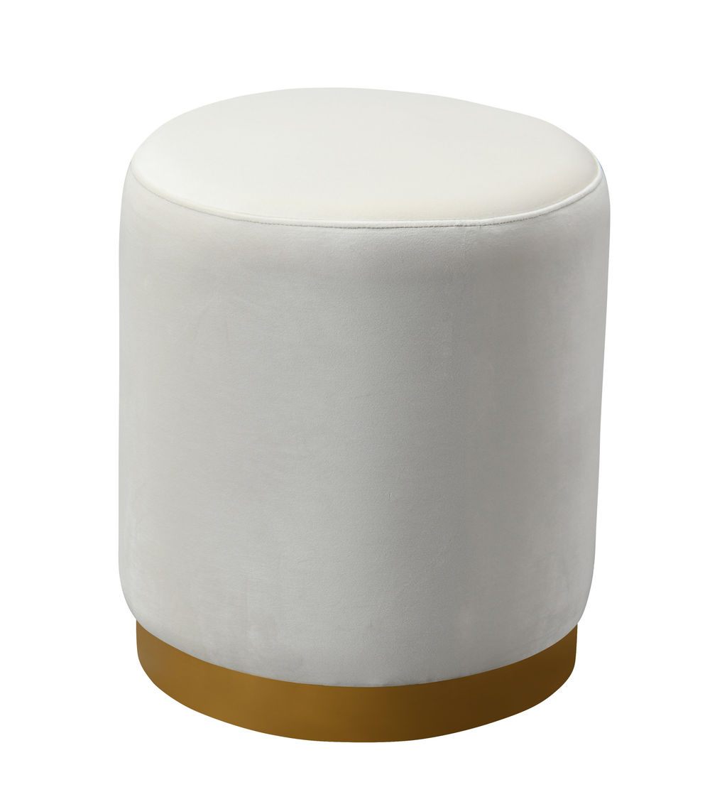 Preview image for Opal Cream Velvet Ottoman With Gold Base
