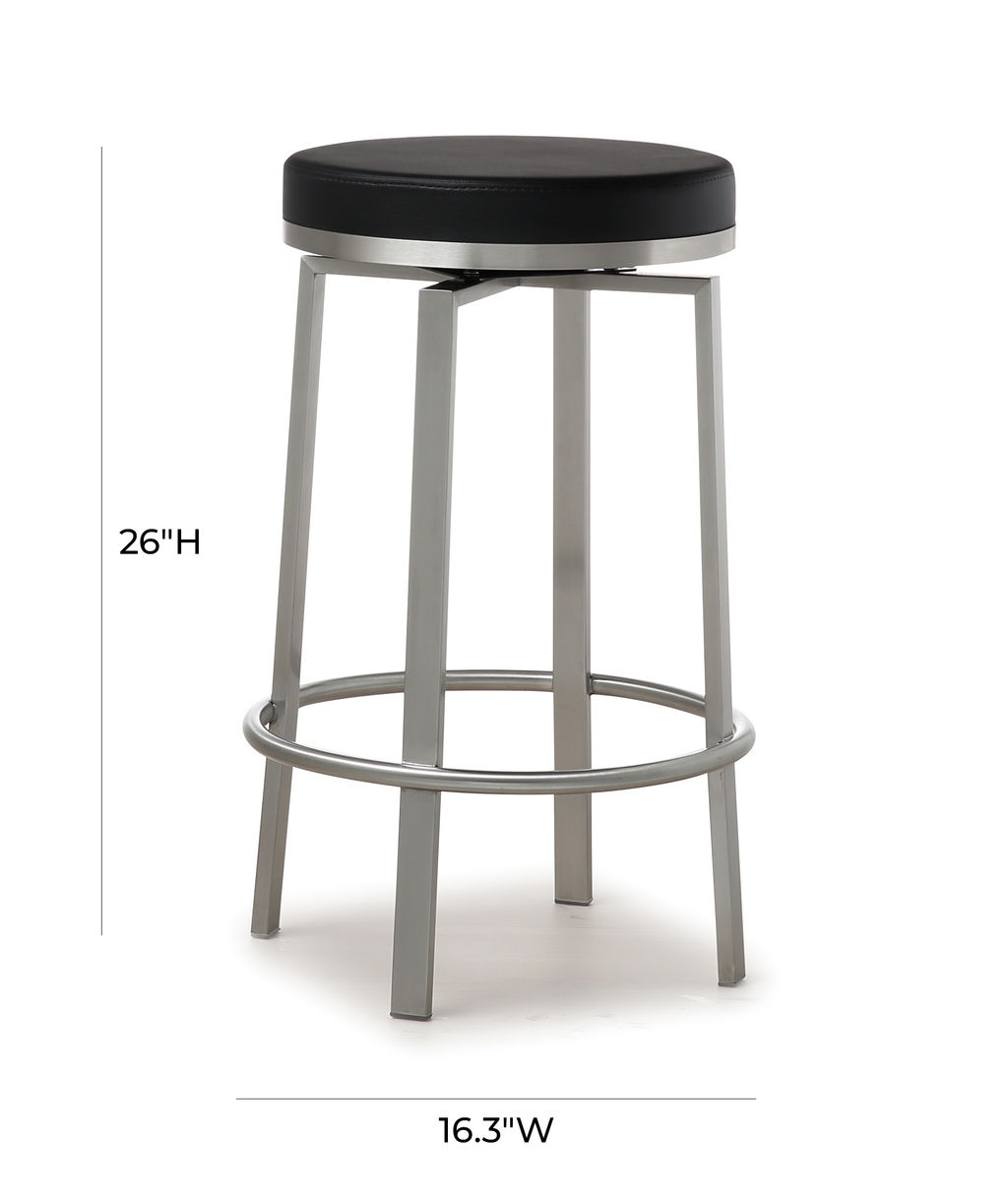 Pratt Black Swivel Counter Stool - Set Of 2