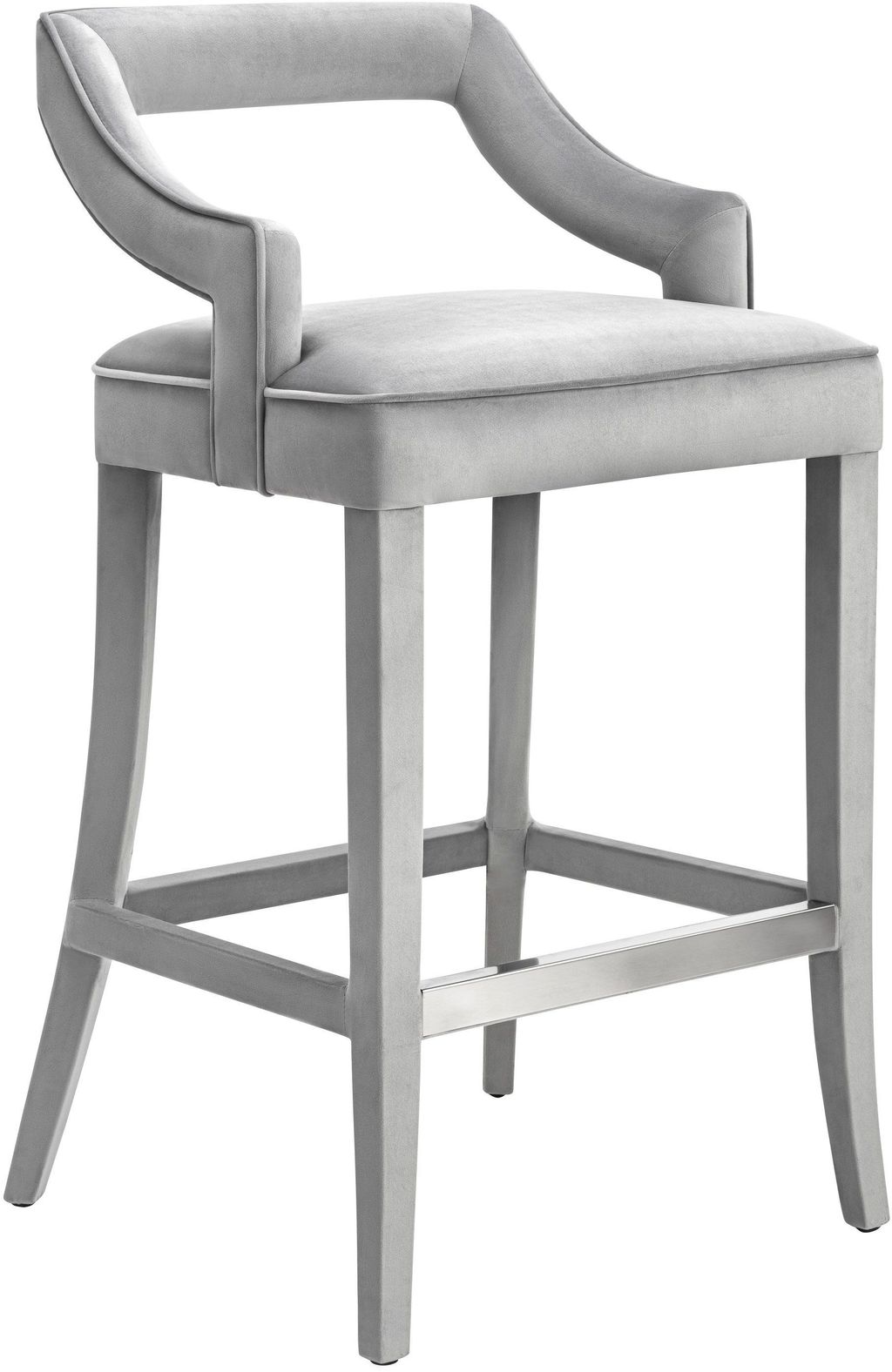 Preview image for Tiffany Grey Velvet Bar Stool
