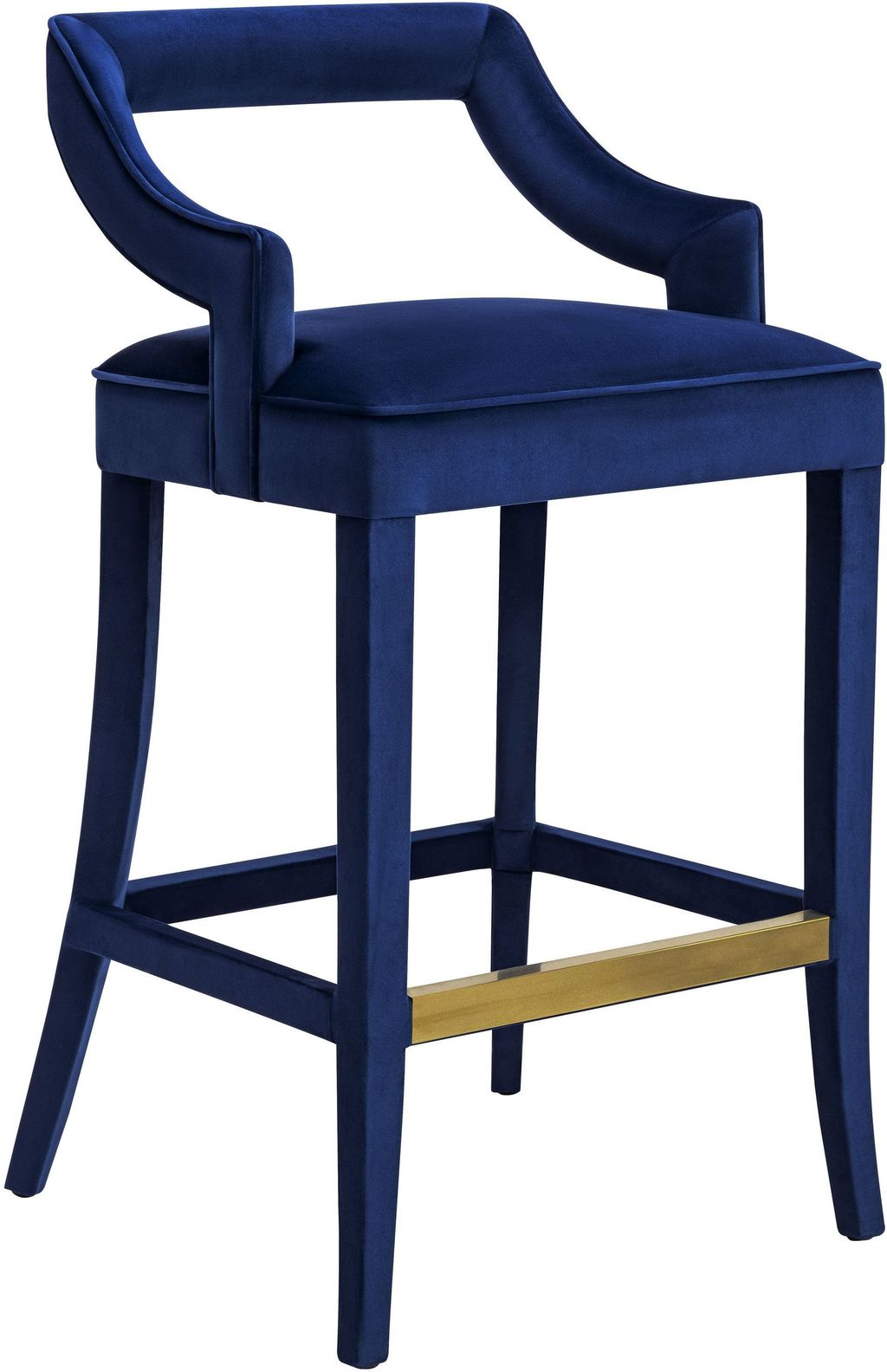 Blue Velvet Counter Stool
