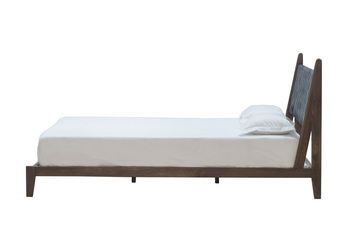 Cove Queen Bed - Black Leather