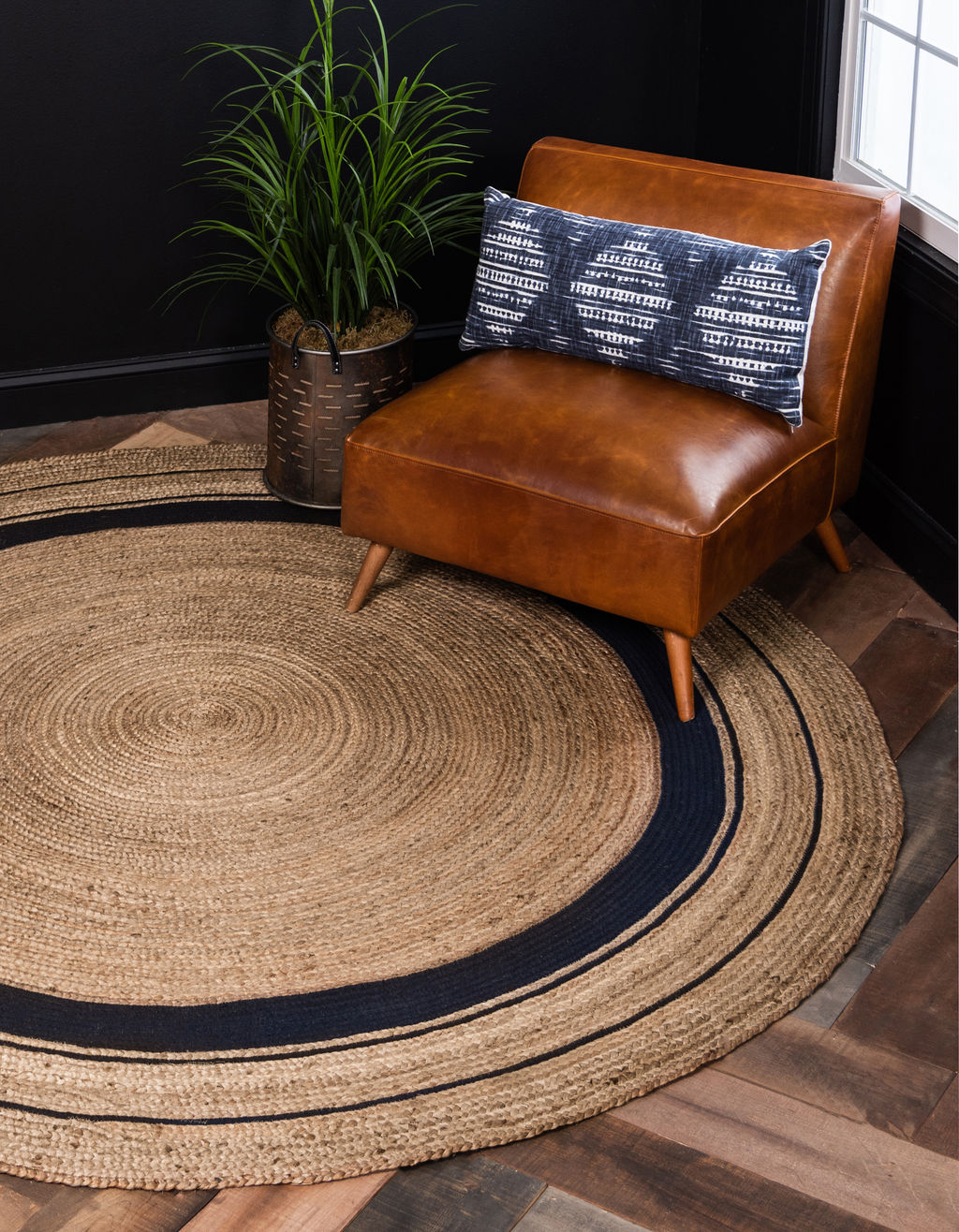 Unique Loom Gujarat Braided Jute Rug, 3' 3 X 3' 3
