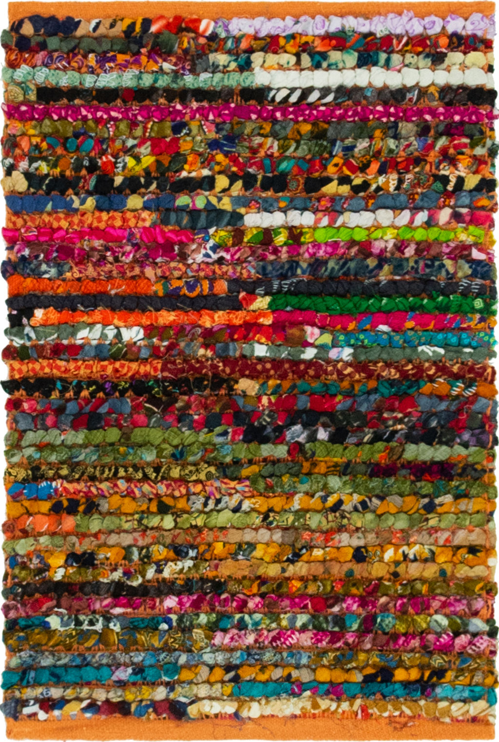 Preview image for Unique Loom Multi-Striped Braided Chindi Rug, 2' 0 X 3' 0