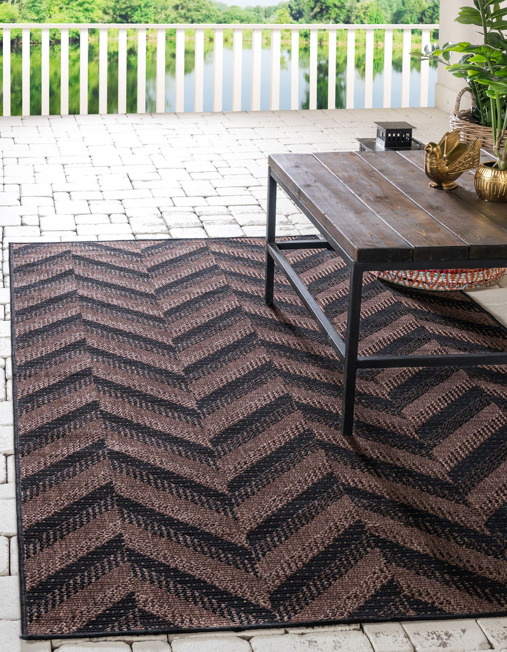 Unique Loom Outdoor Chevron Rug, 8' 0 X 11' 4