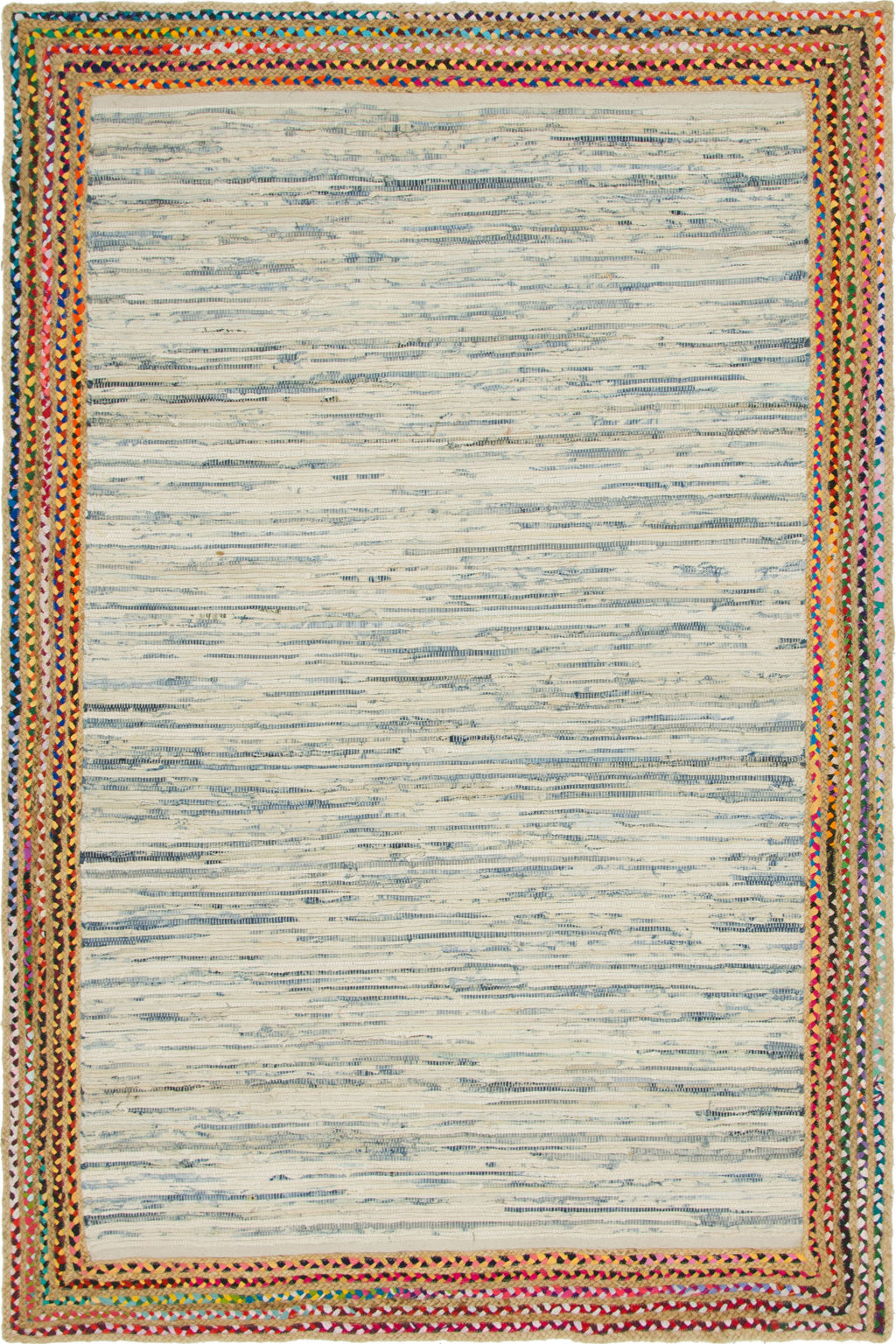 Unique Loom Striped Chindi Jute Rug, 6' 0 X 9' 0