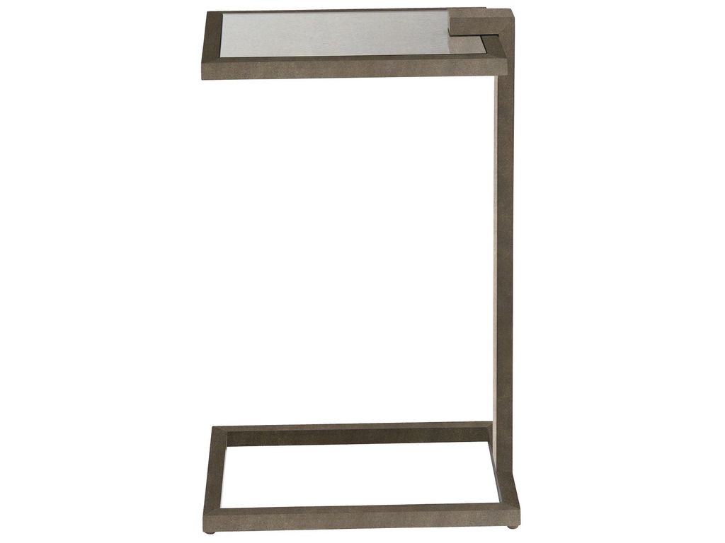 C Table Antiqued Mirror Top + Metal Frame