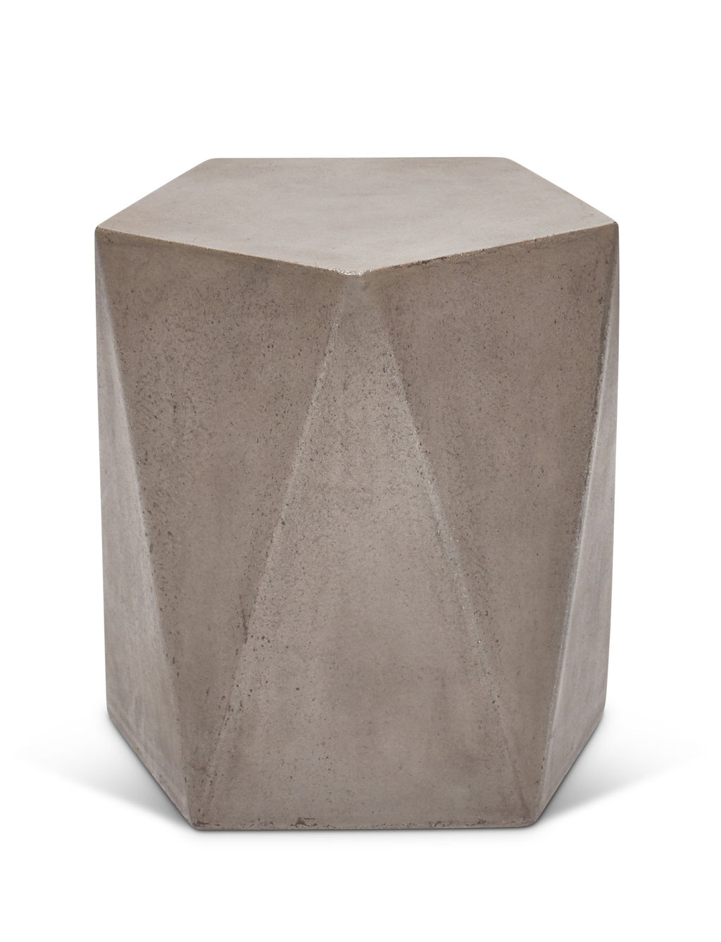 Stool, Geometric Dark Grey Fiber-Reinforced Concrete, 18"H x 17.75"W x 17.75"D