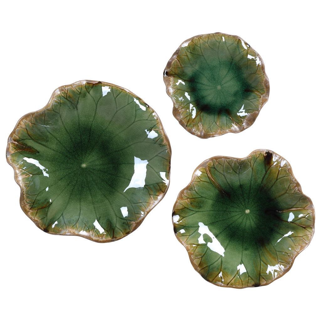 Preview image for Abella Green Ceramic Wall Decor, S/3