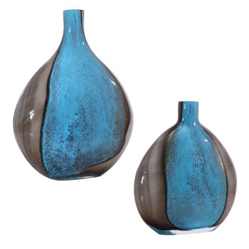 Adrie Art Glass Vases, S/2