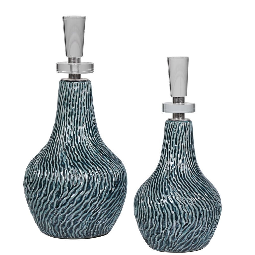 Preview image for Almera Dark Teal Bottles, S/2
