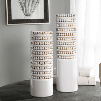 Angelou White Vases, Set/2