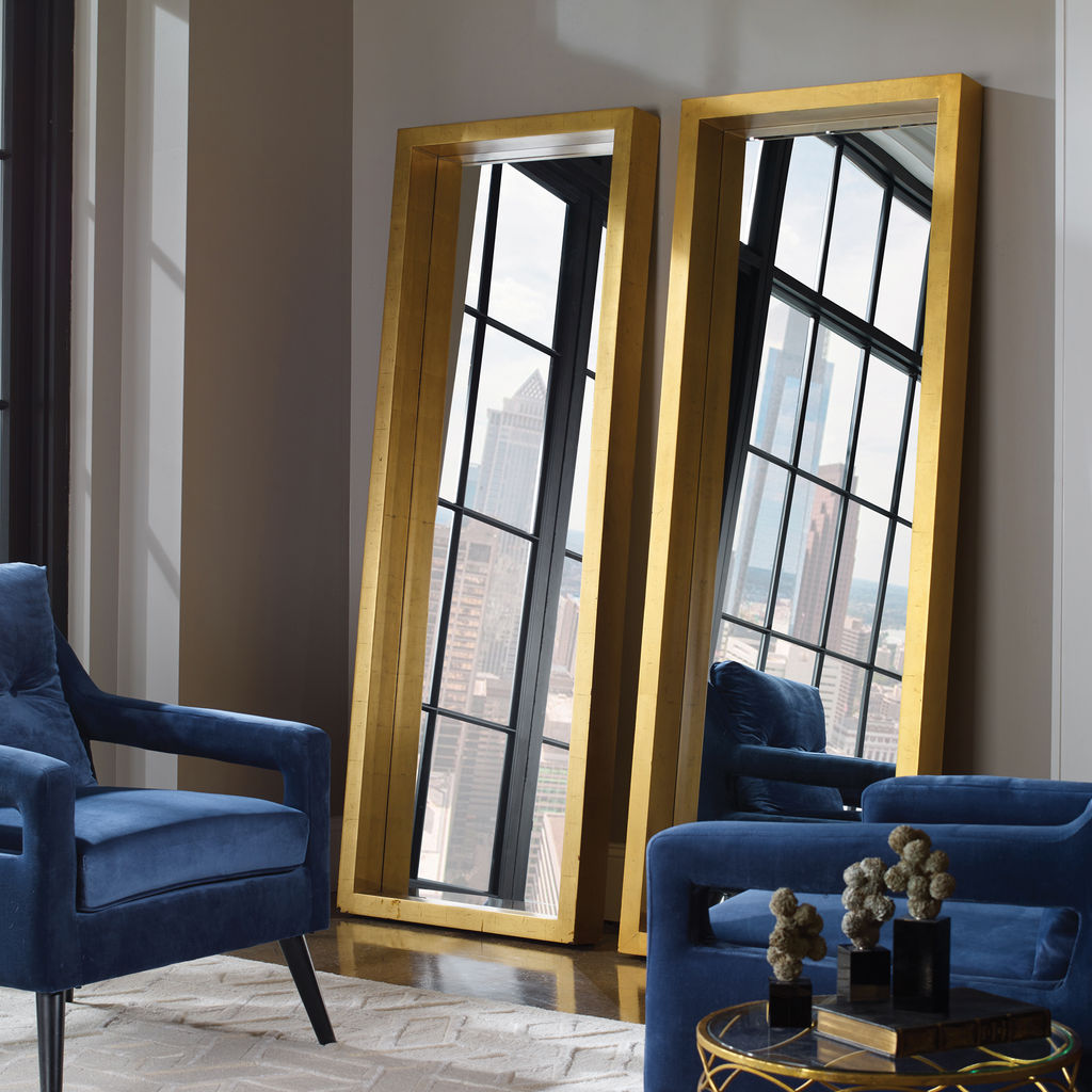 Antique Gold Leaf Leaner Mirror