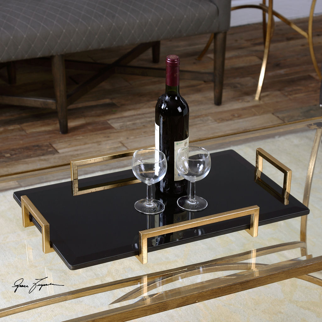 Black Glass Tray