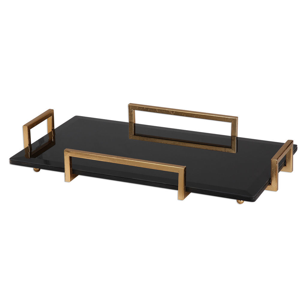 Black Glass Tray