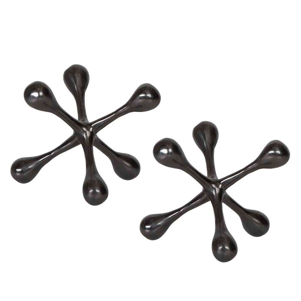 Black Nickel Decorative Objects (Set of 2)