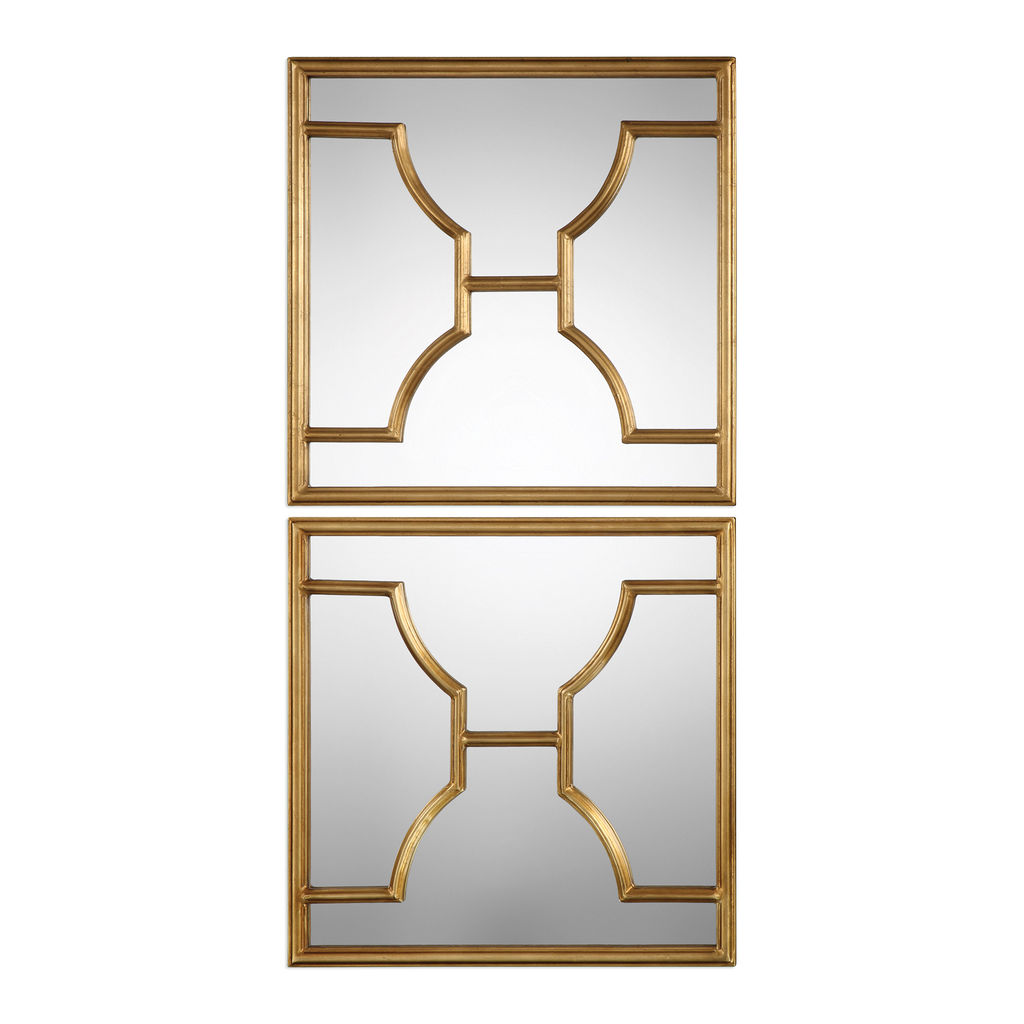 Misa Gold Square Mirrors S/2