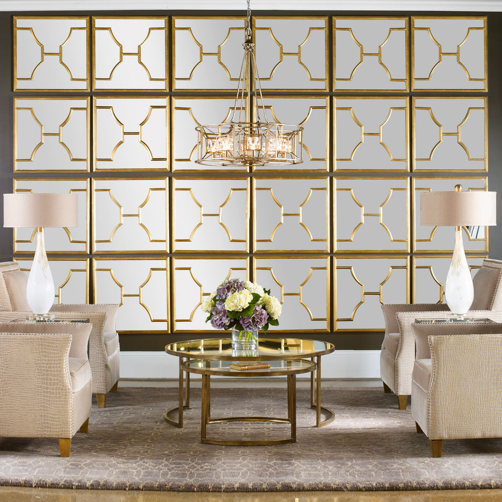 Misa Gold Square Mirrors S/2