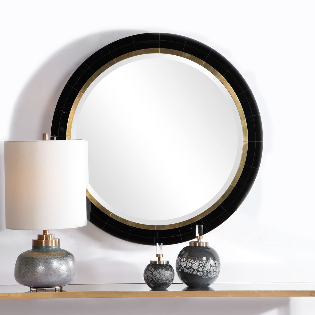 Nayla Tiled Round Mirror