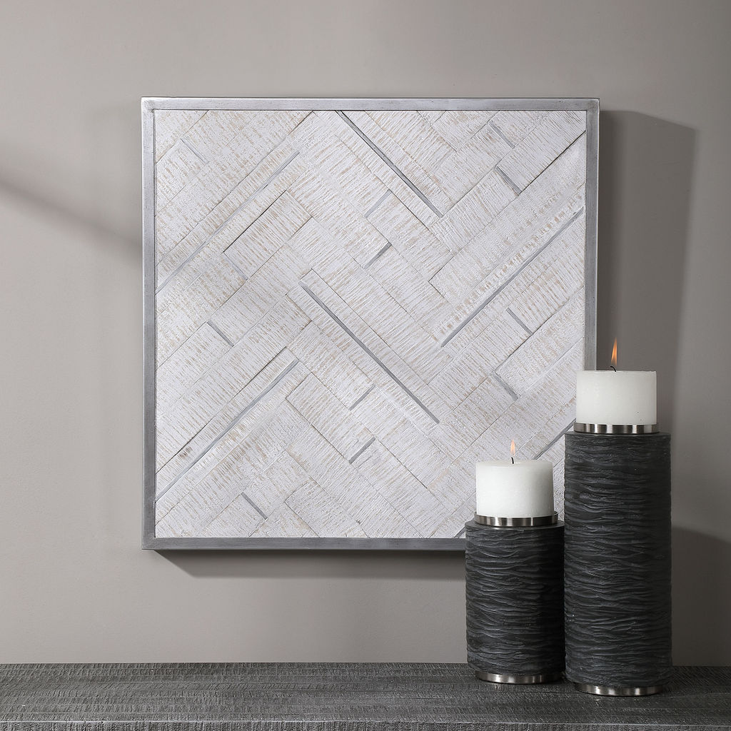 Whitewashed Pine Wood Wall Panel (24"W)