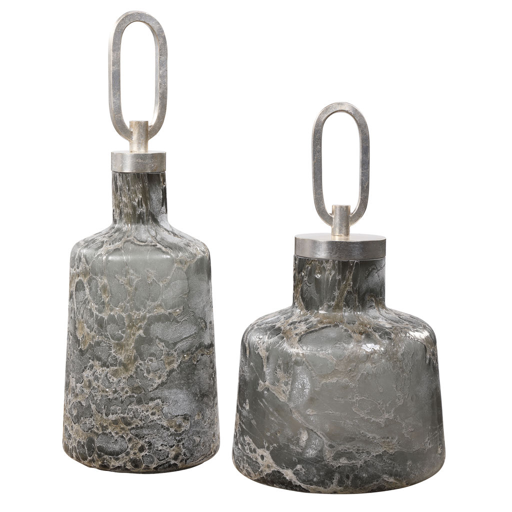 Preview image for Storm Art Glass Bottles, S/2