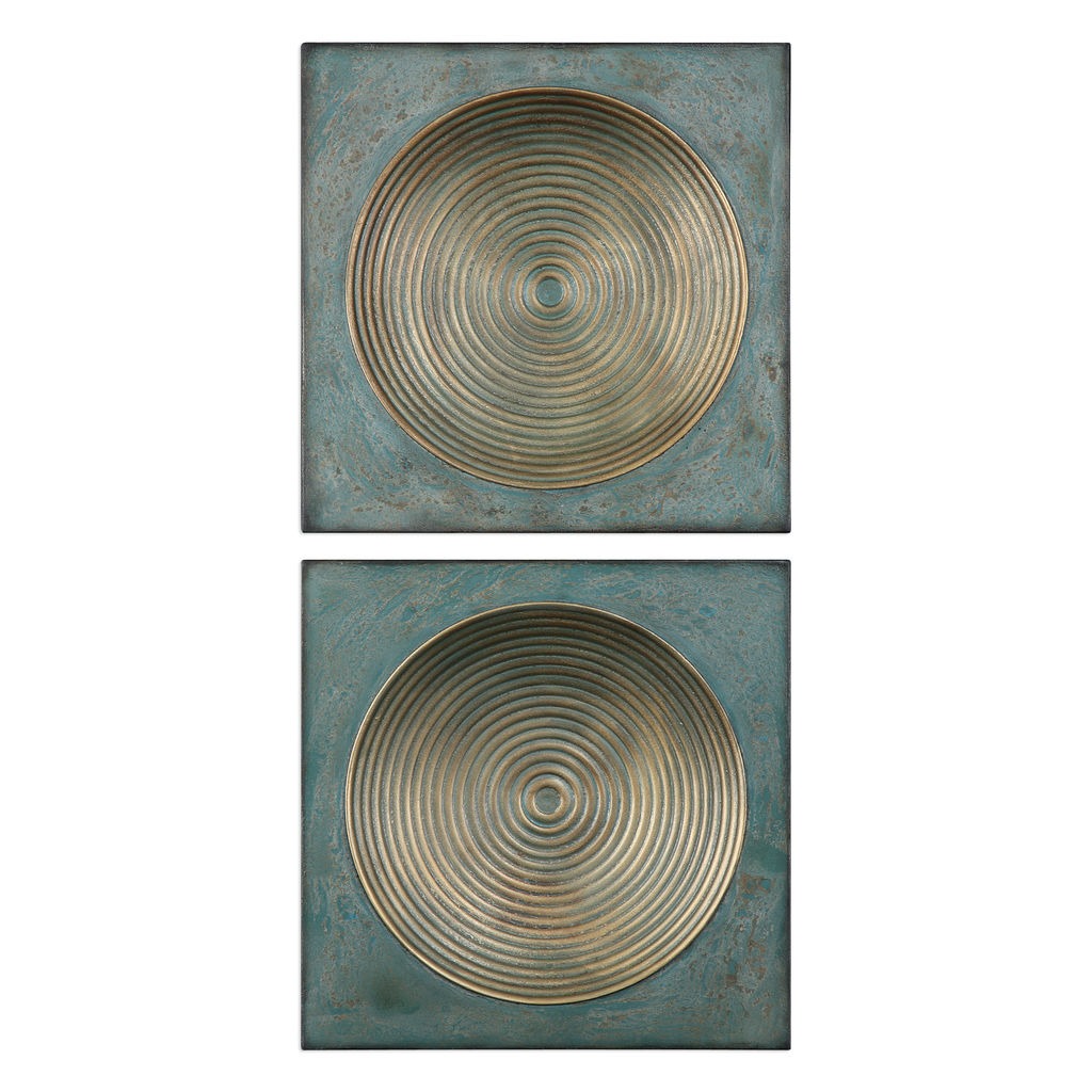 Sybil Antique Gold Squares S/2