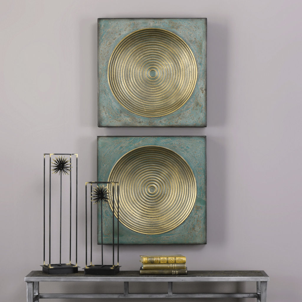 Sybil Antique Gold Squares S/2