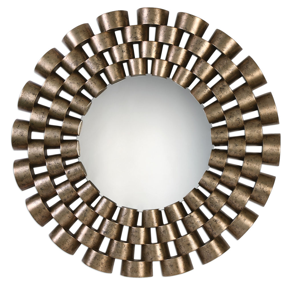 Preview image for Taurion Silver Leaf Round Mirror