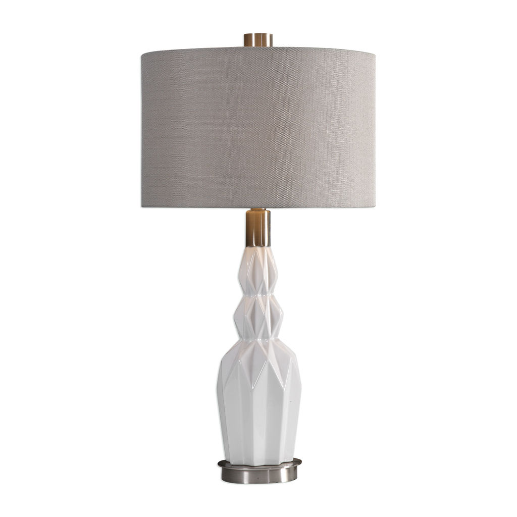 Preview image for Uttermost Cabret Gloss White Ceramic Table Lamp