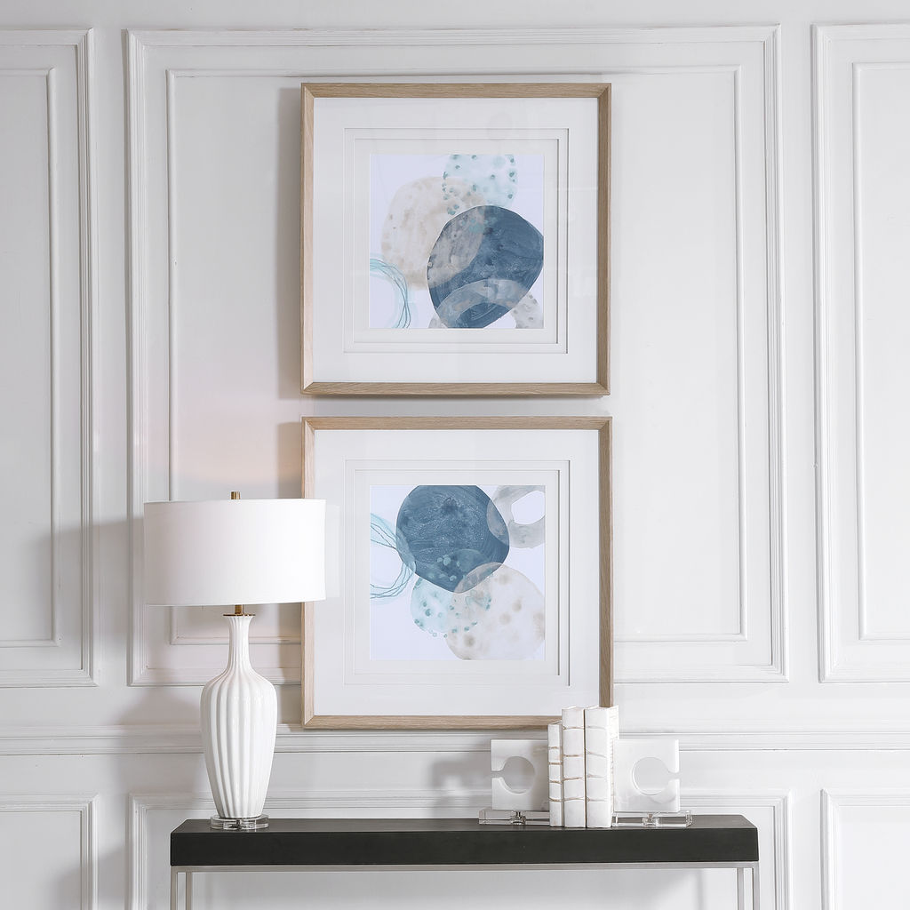 Wall Art - Watercolor in Neutral Multicolors, Set of 2 (31"H x 31"W)