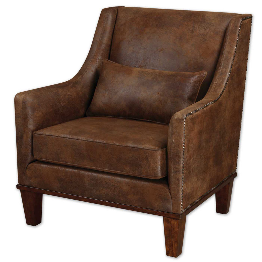 Preview image for Living Room Leather Armchair, Brown