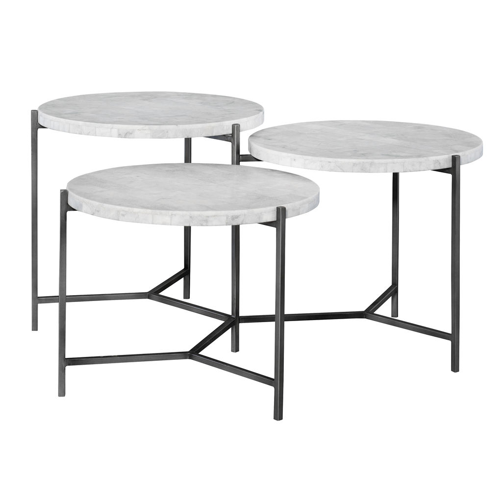 Preview image for Uttermost Contarini Tiered White Venetian Marble Coffee Table