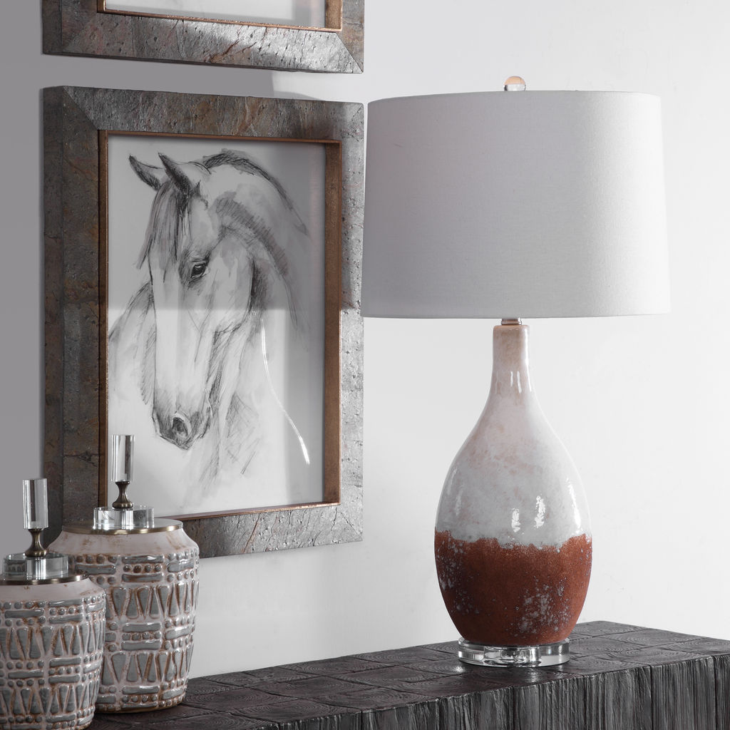 Bridges Rust White Table Lamp