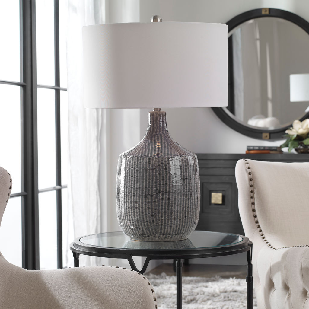 Keller Distressed Gray Table Lamp