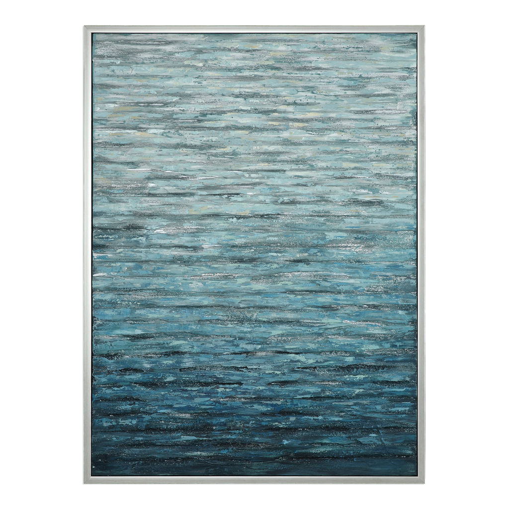 Wall Art - Painted Ocean In Hues Of Blue (41.50"H x 31.25"W)