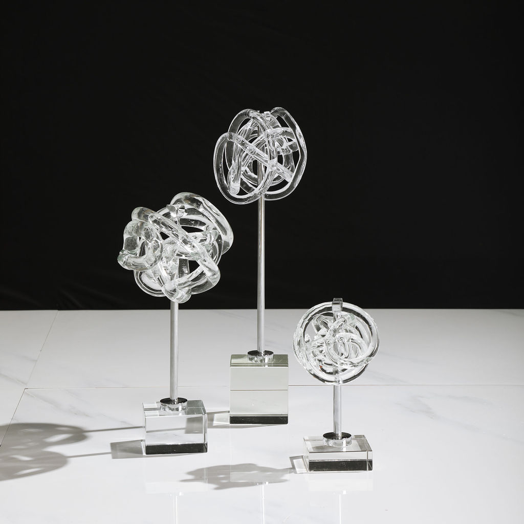 Glass Table Top Sculptures, Set of 3