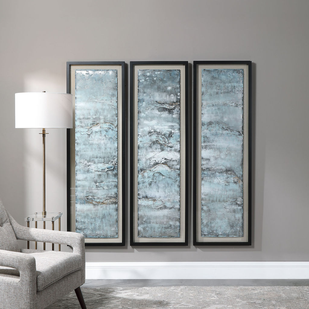 Uttermost Ocean Swell Painted Metal Art, S/3, 3 Cartons