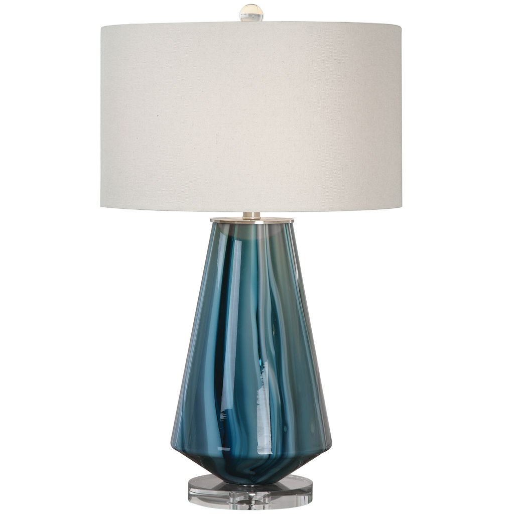 Preview image for Uttermost Pescara Teal-Gray Glass Lamp