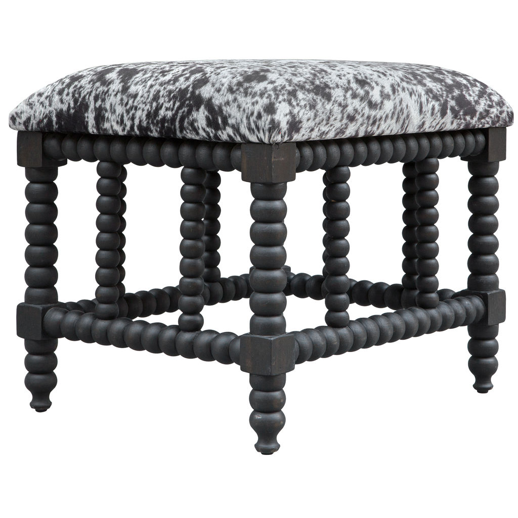 FAUX Cowhide Small Bench