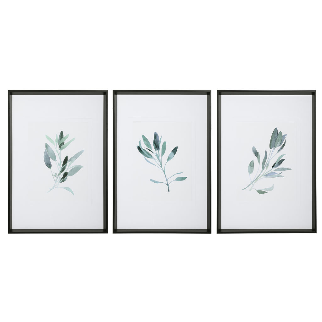 Preview image for Uttermost Simple Sage Watercolor Prints, S/3