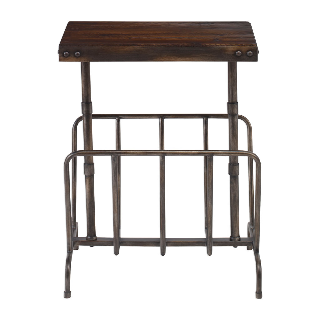 Industrial Magazine Accent Table