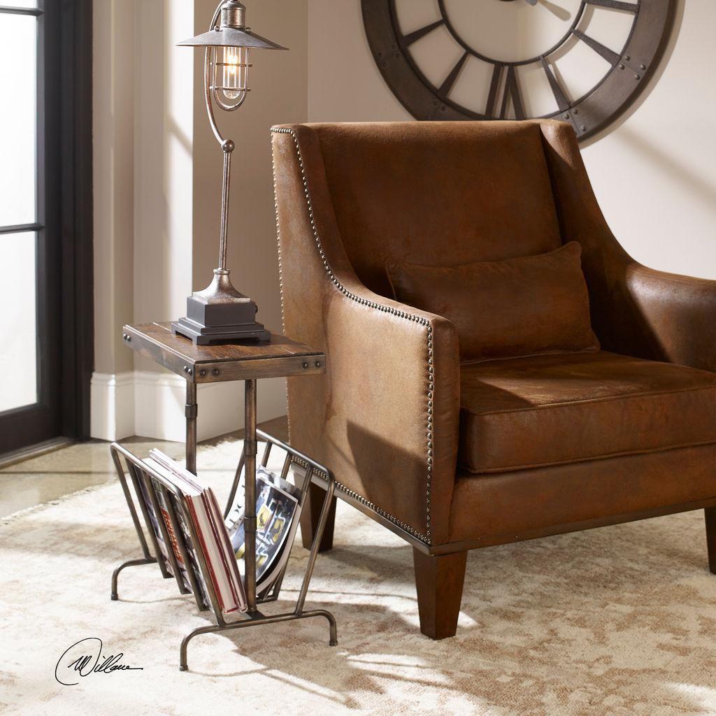 Industrial Magazine Accent Table