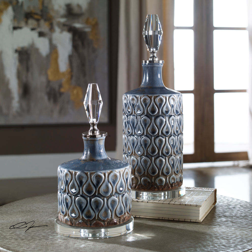 Varuna Cobalt Blue Bottles S/2