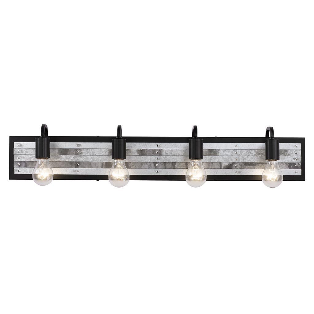 Abbey Rose 4-Lt Bath - Black/Galvanized